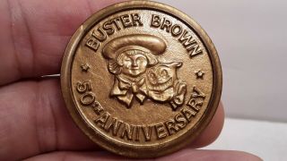 1904 - 1954 Vintage Buster Brown Shoes Advertising 50th Plastic Token Coin Medal