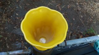 Catalina Island Art Pottery Yellow Vase Fluted 7 3/4 