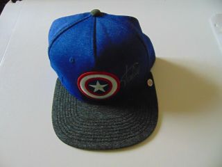 Rare " Captain America " Stan Lee Hand Signed Cap Paas