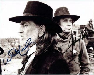 Johnny Cash & Willie Nelson Autographed Signed Photo W/coa