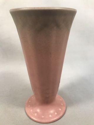 Pv04984 Vintage Rookwood Pottery Pink & Gray 2744 Trumpet / Cone Vase C1928