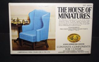 The House Of Miniatures 1/12 Chippendale Wing Chair 40016 1 " To 1 
