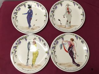 Villroy And Boch,  Design 1900 Salad Plates (4) - - - Each A Different Fashion