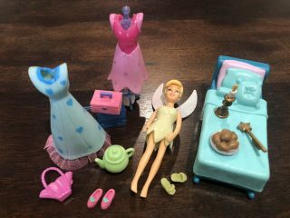 Polly Pocket Disney Tinkerbell Fairy Dresses & Accessories Wand Candle Cookies