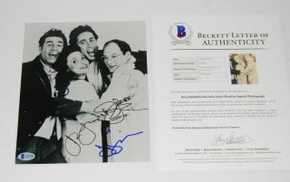Jerry Seinfeld & Julia Louis - Dreyfus Autographed 8x10 Photo Beckett Bas A91700