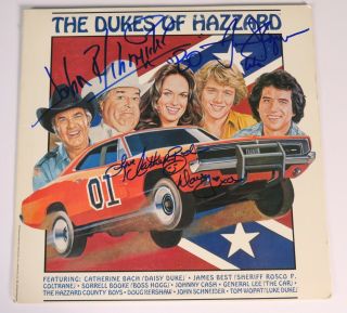 The Dukes Of Hazzard Signed Autograph Album Lp Vinyl By 3 Schneider,  Wopat,  Bach