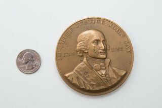 Large John Jay 1st Chief Justice Of The Us Supreme Court Bronze Medallion