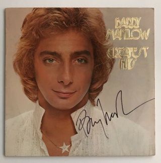 Barry Manilow Signed Greatest Hits Lp Vinyl Jsa R18323 Autograph
