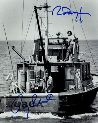 Jaws (roy Scheider & Richard Dreyfuss) Signed Authentic 8x10 Photo