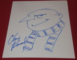 Chris Renaud Hand Drawn Signed Despicable Me Gru Cool Sketch 8x11 Autograph