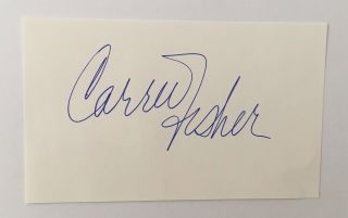 Carrie Fisher Signed Autographed 3x5 Cut Full Jsa Letter Star Wars