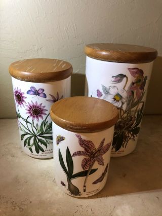 Portmeirion The Botanic Garden Circa 1818,  Set Of 3 Canisters Made In England