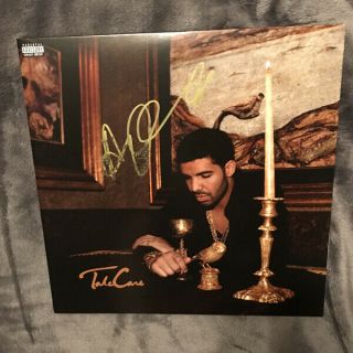 Drake Signed “take Care” Vinyl Album Record - W/ ‘6’ Inscription - Smudged