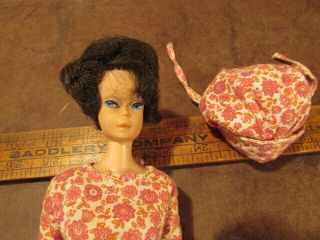 Brunette Barbie Doll short hair with dress outfit Hand painted?? 2