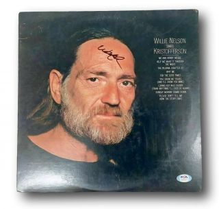 Willie Nelson Signed Album Sings Kristofferson Autographed Psa/dna Ag55513