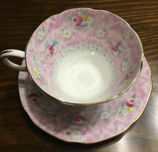 Paragon Cup & Saucer Pink Roses Evangeline Exclusive Simpson 