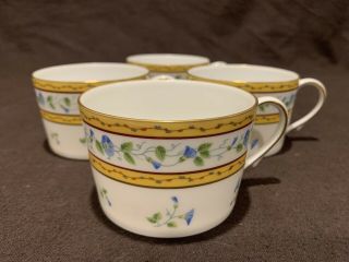 A Raynaud Ceralene Limoges Morning Glory Spray Cups Only Set Of 4 Gold