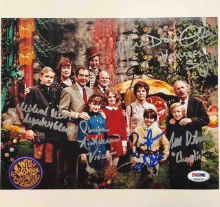 Gene Wilder,  5 Willy Wonka Kids Autograph Cast Signed 8x10 Photo Psa Loa