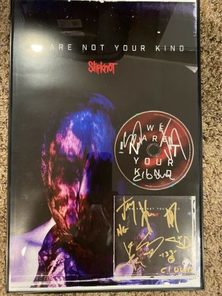 Slipknot Framed Signed Cd Booklet With Signed Cd Corey Jay And Clown