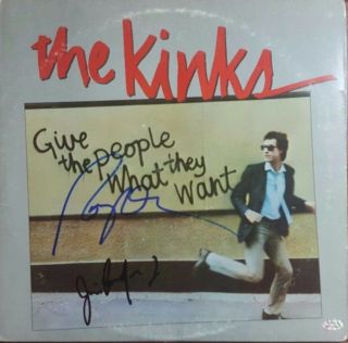 Early " Lola " The Kinks Group Signed Album Cover Paas
