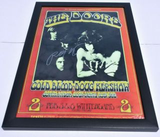 Robby Krieger The Doors Signed,  Framed 12x18 Concert Poster Proof