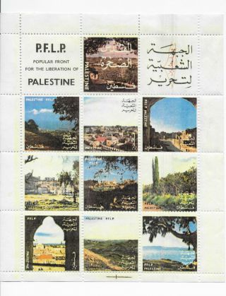 L6077 Palestine P.  F.  L.  P.  Liberation Landscapes Souv Sheet Label