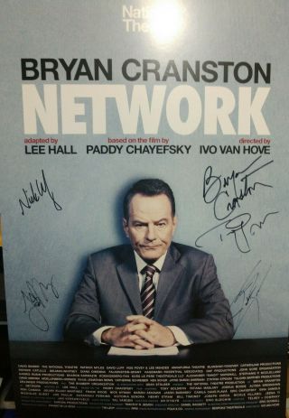 Network Broadway Signed Poster Bryan Cranston Tony Goldwyn Breaking Bad Seinfeld