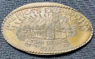 1935 America’s Exposition Elongated Cent San Diego Ca