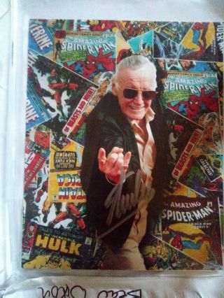 Stan Lee Autographed 8x10 Photo And Vol 1 Spider - Man Hit And Run