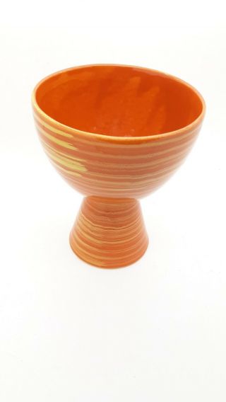 Vintage Bright Orange Nelson McCoy Mid Century Modern Planter or Vase 2
