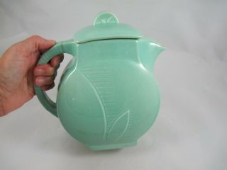 Vintage Red Wing Gypsy Trail Fondoso Teapot Coffee Pot Light Green Pitcher 8 "