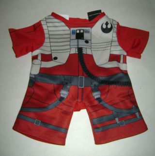 Build A Bear Disney Star Wars Poe Dameron Pilot Suit Costume Red Outfit Babw