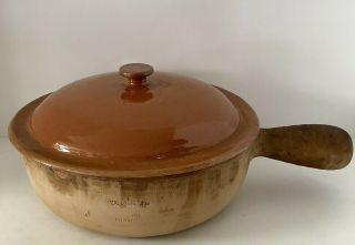 Vintage French Terra Cotta Clay Pot Bazar Francais Valluris Made In France