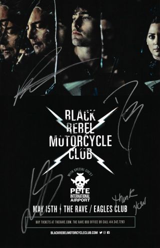 Black Rebel Motorcycle Club Autographed Concert Poster