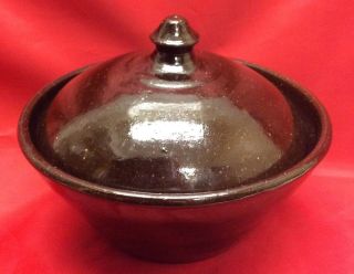 Ben Owen Master Potter,  Sanford,  N.  C.  Art Pottery,  Lidded Bowl 3