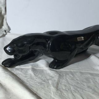 Royal Haeger Stalking Black Panther Vintage Ceramic Sculpture Figure MCM 2