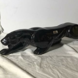 Royal Haeger Stalking Black Panther Vintage Ceramic Sculpture Figure MCM 3