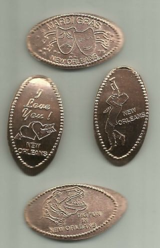 4 Copper Elongated Pennies (cents) Cafe Du Monde Orleans La M 3