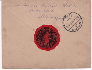 Egypt,  1910,  Rare Label On Back Of 5m Ps Letter Envelope - 2 Scans