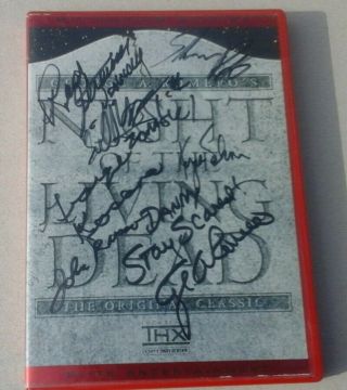 Night Of The Living Dead Dvd Signed By Romero,  6 More
