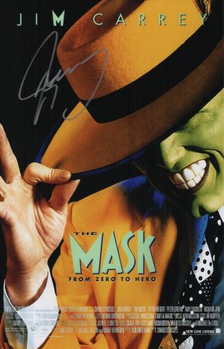Jim Carrey Signed The Mask 11x17 Movie Poster