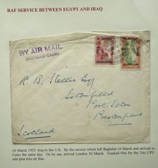 Iraq 16 Mar 1923 Airmail Cover From Baghdad Via Cairo To Scotland - See