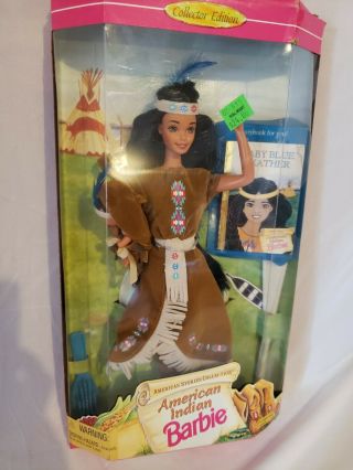 1995 Mattel American Indian Barbie With Baby And Book Collectors Edition,