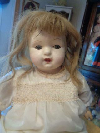Vintage Composition/cloth Mama Doll Repair/restore Tin Eyes 23 "