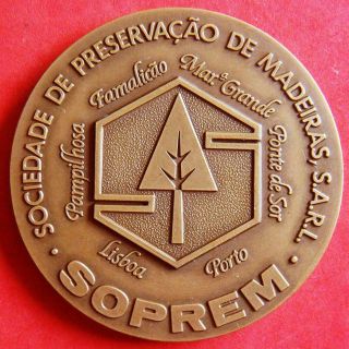 Carpentry Wood Treatment Industry Business SOPREM Tree 1953 - 1983 Bronze Medal 2
