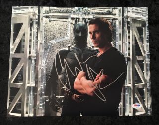 Christian Bale Signed Batman Authentic Autographed 11x14 Photo Psa Dna
