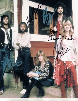Fleetwood Mac Band - =5= - Younger Pose - Hand Signed Autographed Photo With