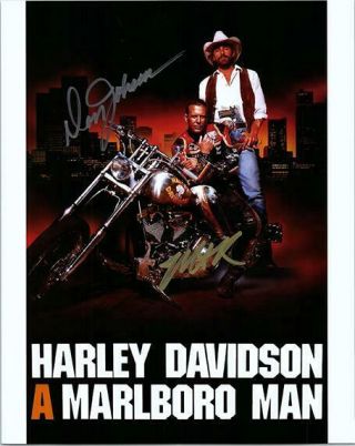 Harley Davidson & Marlboro Man Cast Signed Autographed Photo W/