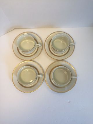 Mikasa Antique Lace Bone China 4 Cups 4 Saucers Gold Encrusted White Roses L5531 3