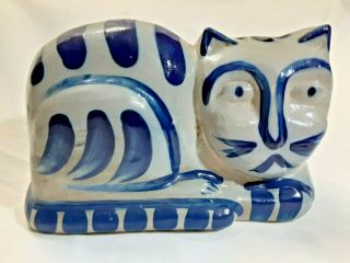 Eldreth Pottery Folk Art Cat Glazed Lancaster,  Pa Signed 1992